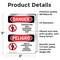 Signmission Construction Area Authorized Only Bilingual Danger Sign, Vinyl Decal, 3.5in W x 5in L, 2PK OS-2PACK-DS-D-35-VS-1095 - alternate 2